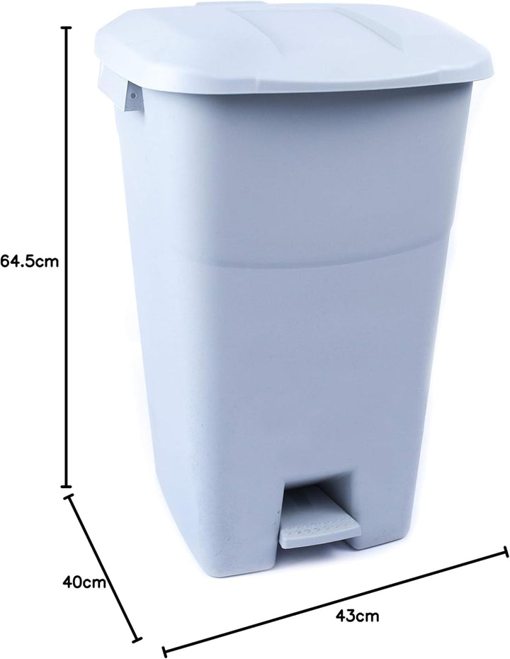 tayg - Abfallbehälter 60 Liter mit Pedal, grauem Untergrund und grauem Deckel Graue Basis Grauer Dec