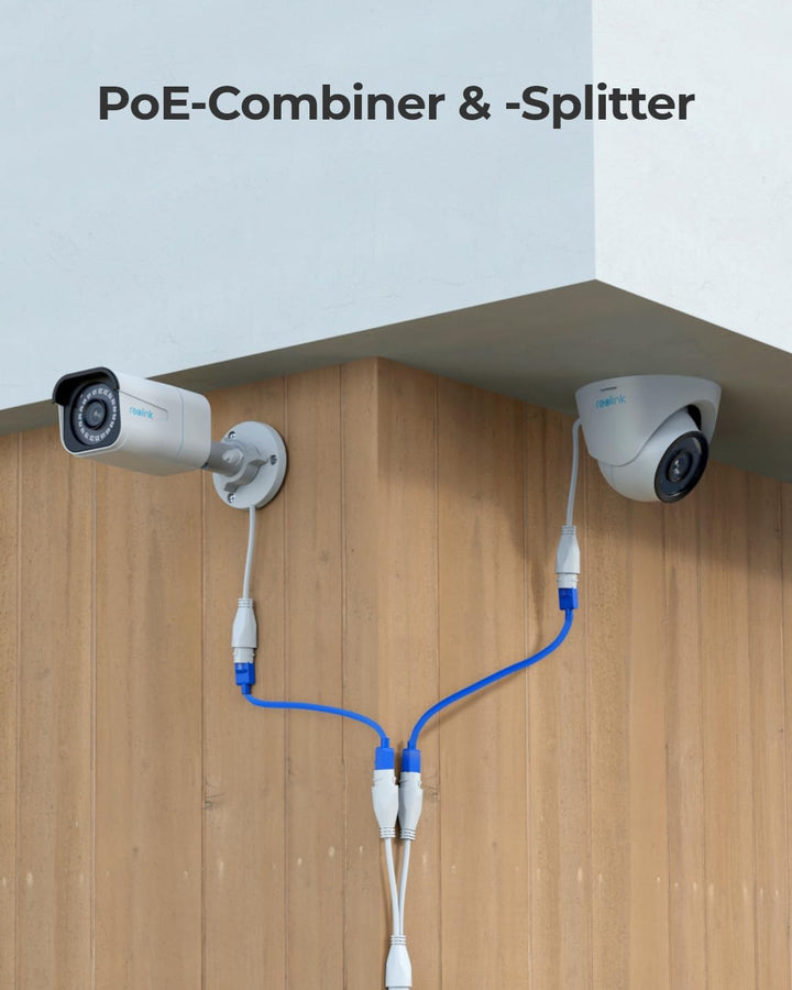 Reolink PoE Combiner &amp; Splitter, Stromversorgung für 2 IP Kameras mit nur 1 Kabel, Unterstützt bis z
