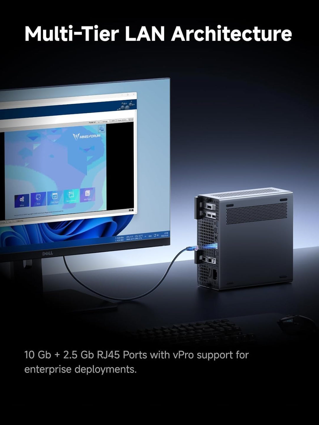 MINIS FORUM MS-02 Ultra Workstation Mini PC, Intel Core Ultra 9 285HX (24C/24T, bis zu 5.5GHz), 32GB