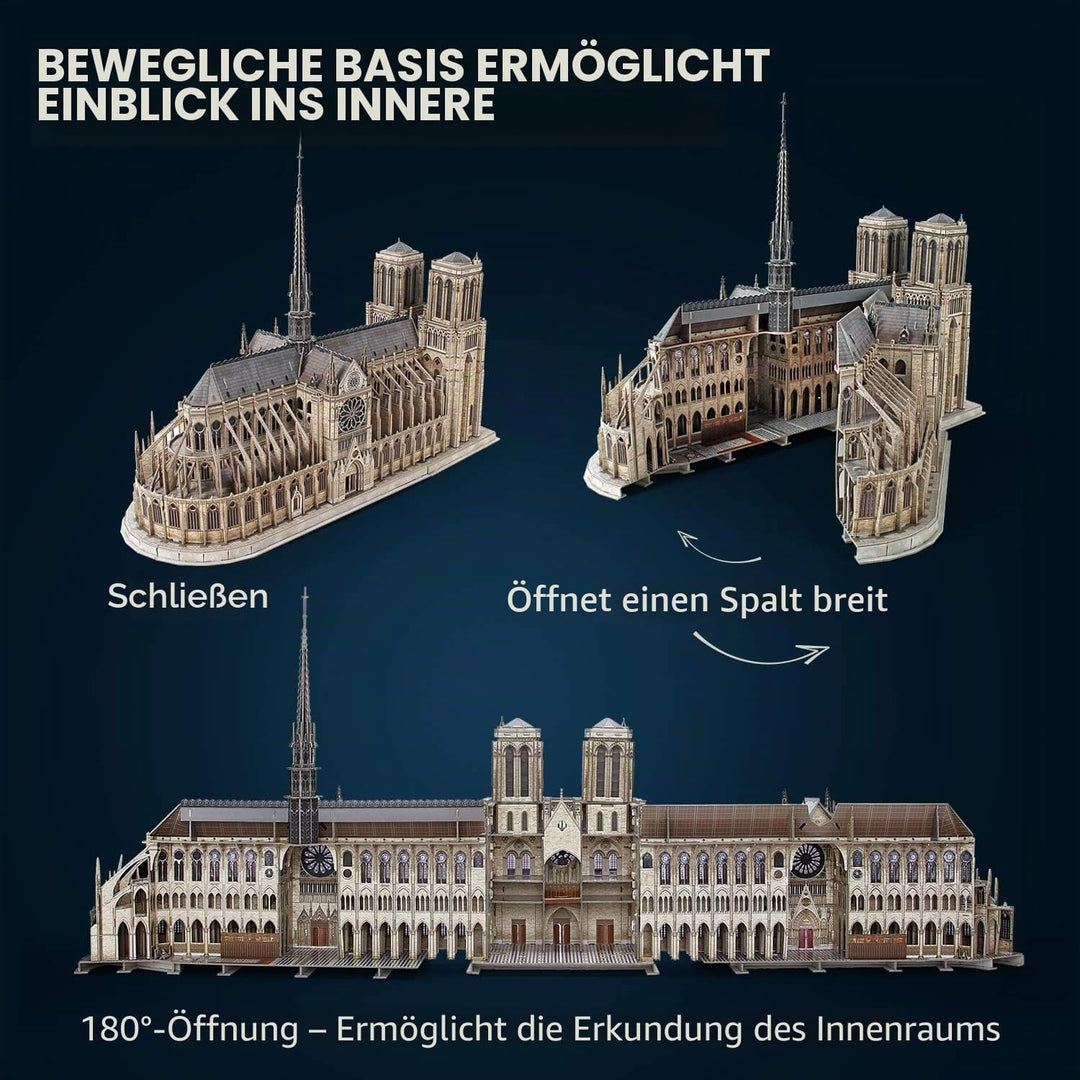 CubicFun 3D Puzzle Frankreich Notre Dame de Paris (Grosse) Architekturmodellbausätze Gotische Kirche