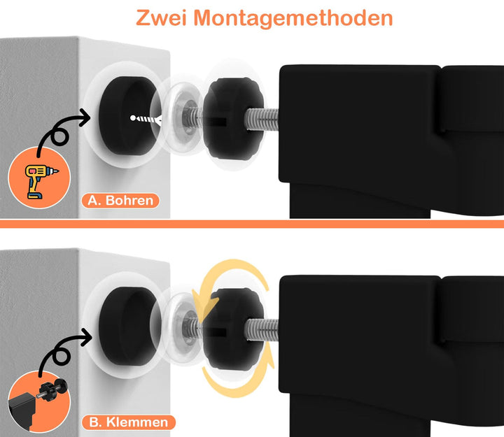 Treppenschutzgitter ausziehbar ohne Bohren - Türschutzgitter 110cm Schwarz Schwarz 110cm, Schwarz 11