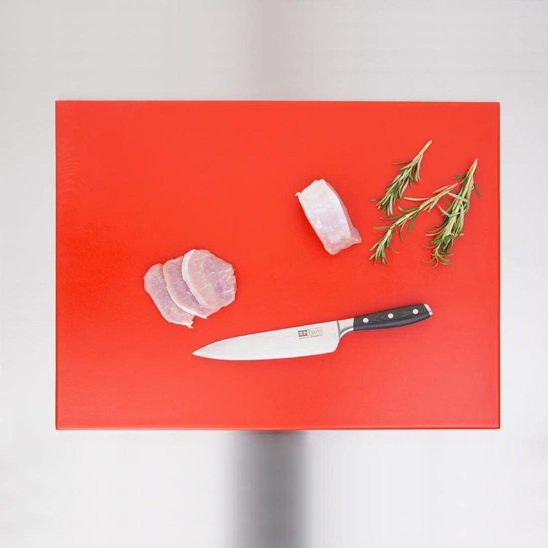 Hygiplas High Density Schneidebrett - gross, rote Farbcodierung - Vorbereitung von rohen Fleischprod