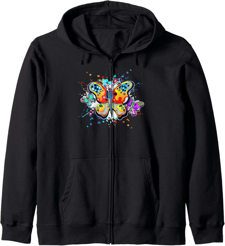 Bunter Schmetterling Cooles Fesign Geschenk Kapuzenjacke