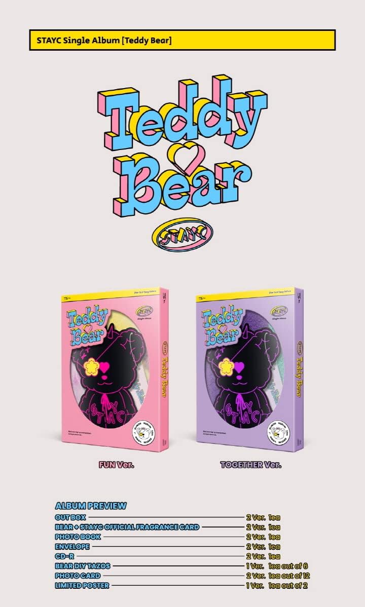STAYC - TEDDY BEAR 4th Single Album+Folded Poster (TOGETHER ver, 1 Folded Poster) Together Ver, + 1
