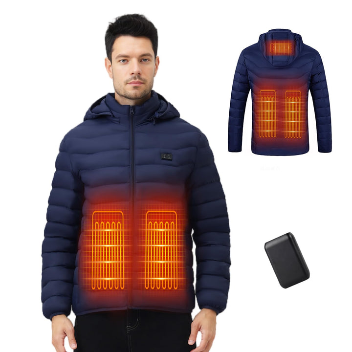 Beheizbare Jacke - Heizjacke mit Akku 10000mAh - Warme Heizjacke für Herren Damen 5 Heizzonen, 3 Tem