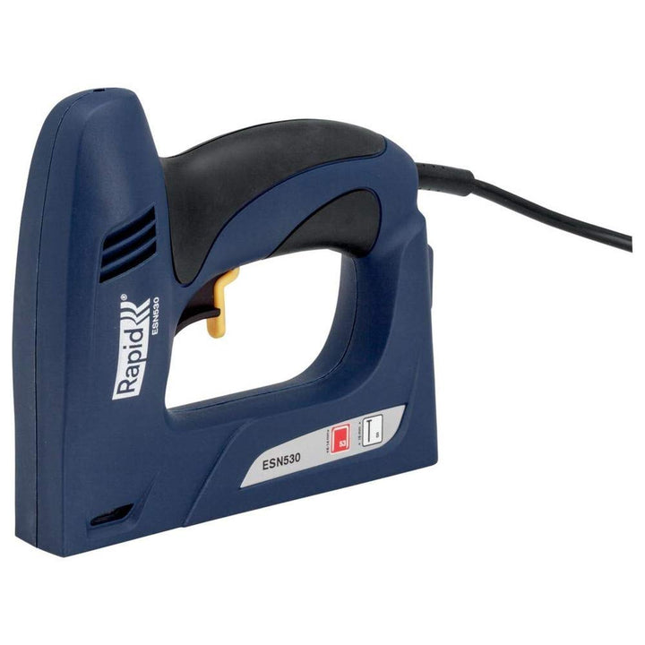 Rapid Elektrotacker ESN530 für Holz und Stoffe, Flache Front, Softgrip, für Klammern Typ 53, 6-14mm