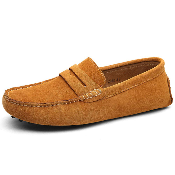Jamron Herren Wildleder Penny Loafers Gemütlich Fahrende Schuhe Mokassin Slippers 42 EU Bräunen, 42