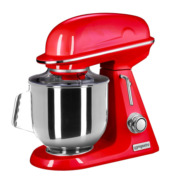 GGM Gastro | RMF7B-R | Planetenrührmaschine - 7 Liter - 350 Watt - inkl. 3 Rühraufsätze - Rot