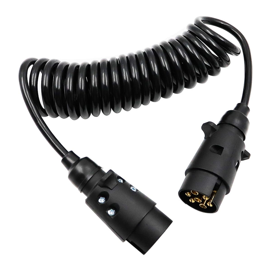 2,0m 7-Pin auf 7-Pin Adapter Stecker Anschluss Verlängerungskabel Spiralkabel Anhängerkabel Adapter