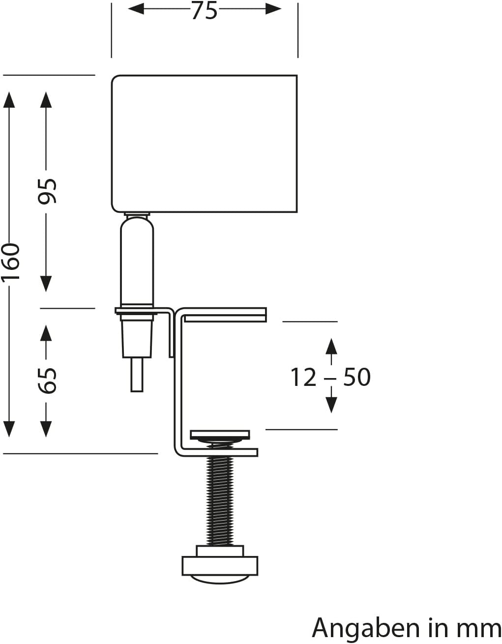 ledscom.de Klemmleuchte WAIKA, Schalter, weiss matt, inkl. LED GU10 Lampe, 3-Stufen Dimmen: max. 500