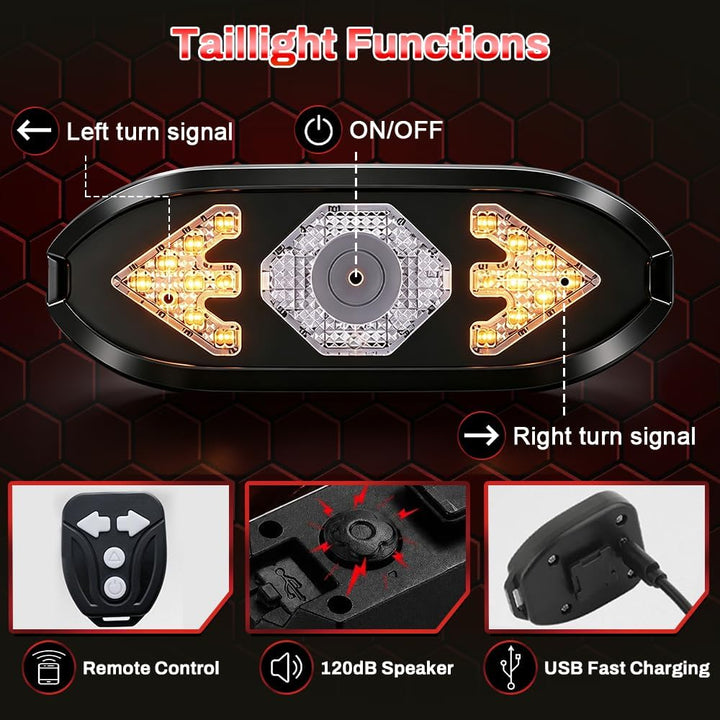 Blinker E Scooter Nachrüsten Set, Lenkergriffe für Elektroroller mit Integrierten Blinkern, IPX4 USB