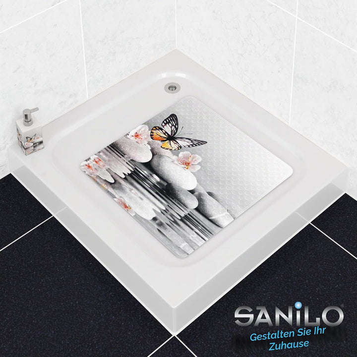 Sanilo Badematte 53 x 53 cm, rutschfeste Duschmatte für Dusche und Badewanne, Antirutschmatte maschi