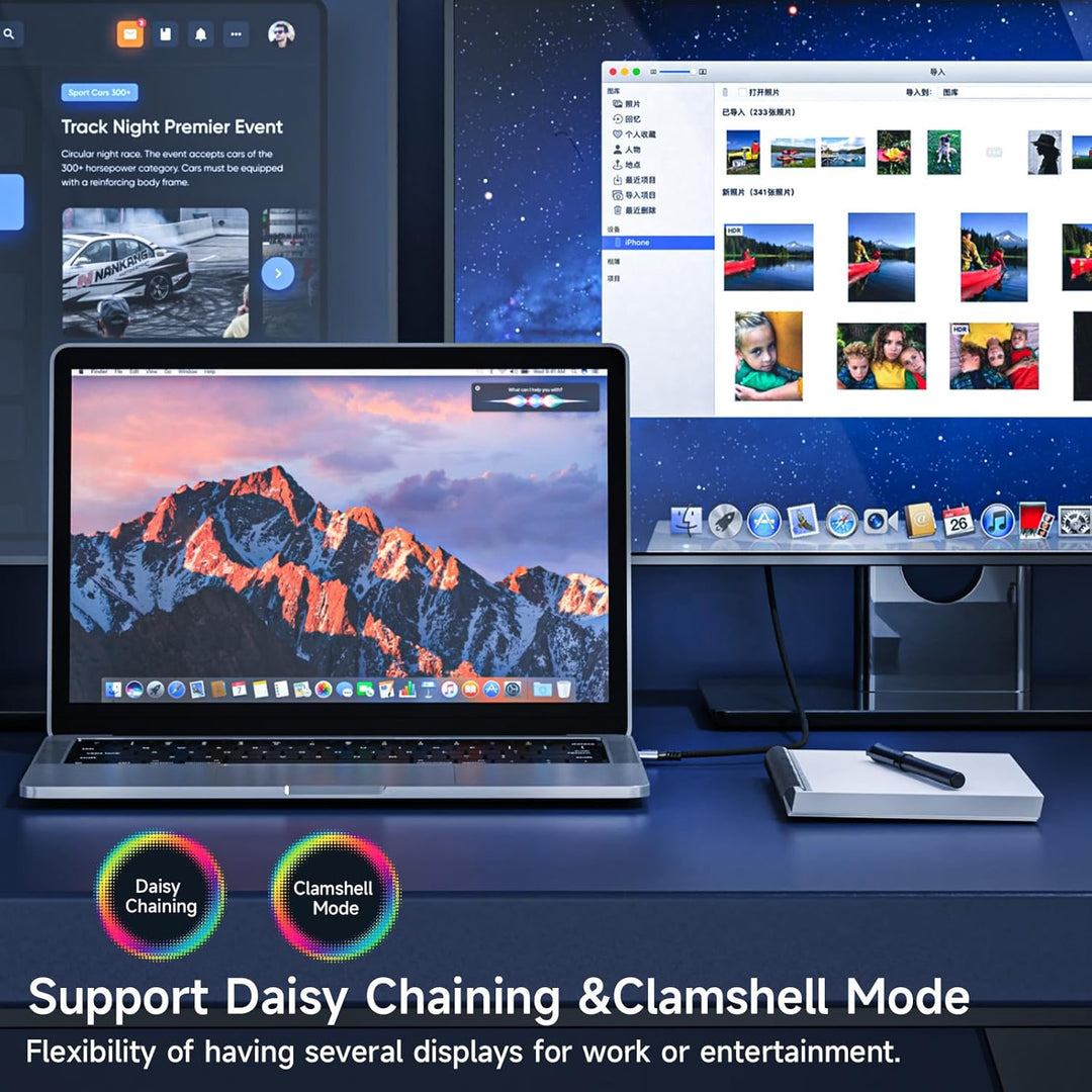 BRIMFORD USB C zu DisplayPort 2.1 Kabel,16K@30Hz/8K@120Hz/4K@240Hz Thunderbolts 3 Typ-C zu DP Kabel