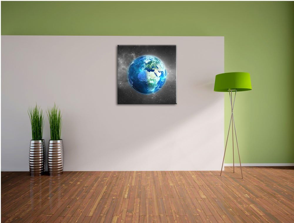 Pixxprint Unsere Erde im Weltall als Leinwandbild/Grösse: 70x70 cm/Wandbild/Kunstdruck/fertig bespan