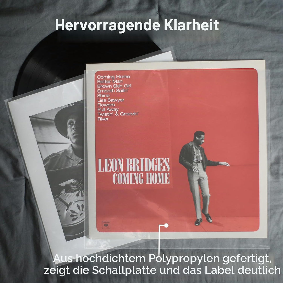 Schallplatten Hüllen 12 Zoll Aussenhüllen, 200 Stück Lp Schutzhüllen, Transparent Vinyl Hüllen, 12,7