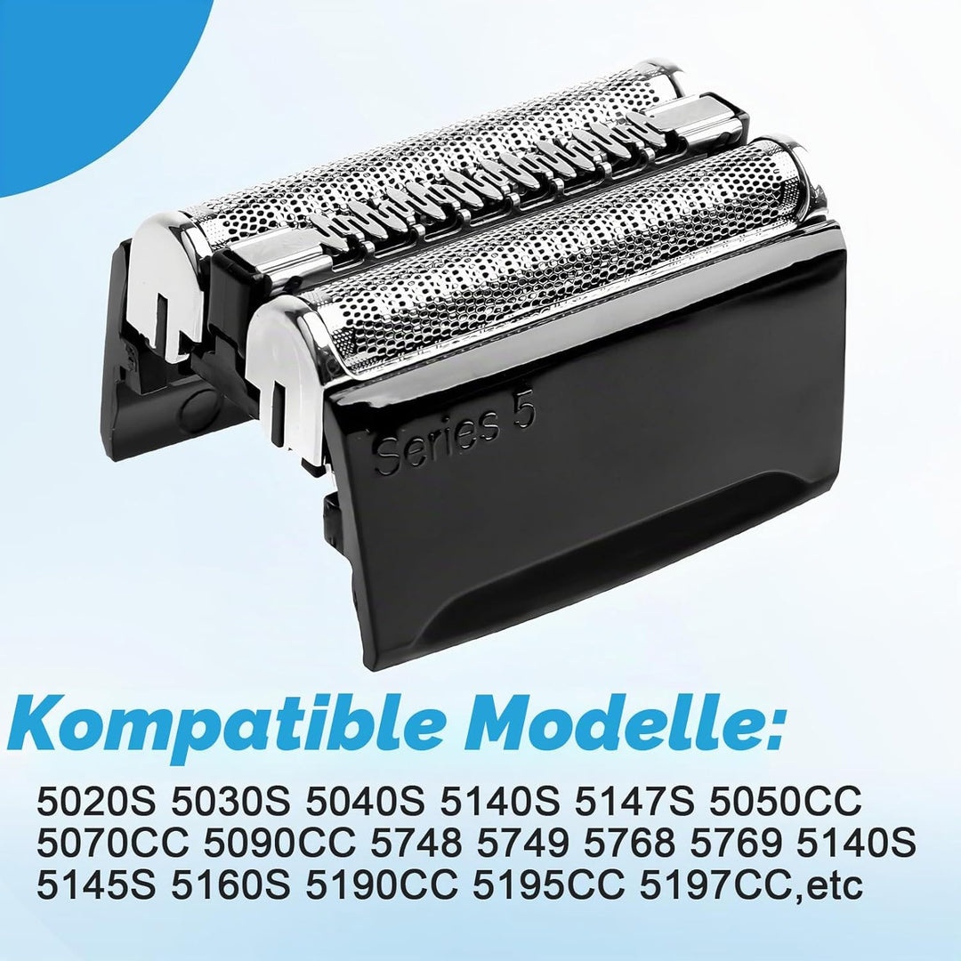 2 Stück 52B Serie 5 Ersatzkopfklingen Folienkassettenkopf kompatibel mit Series 5, 52B Rasierkopf Te
