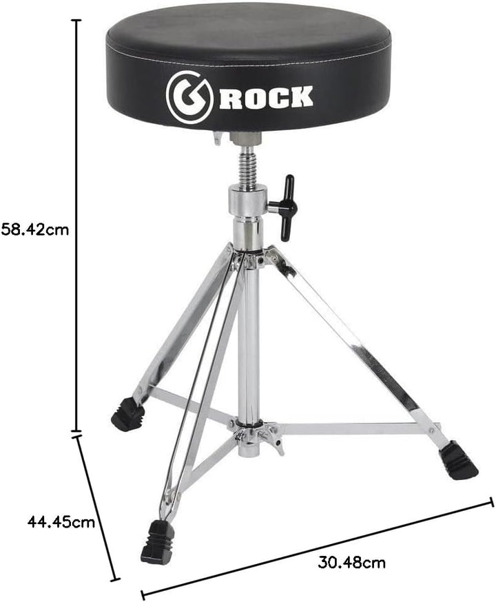 Gibraltar Schlagzeughocker, Drumhocker Rock Hardware Series, RK108 (Durchmesser: 33cm, Vinyl Sitzflä