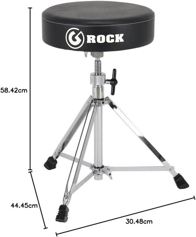 Gibraltar Schlagzeughocker, Drumhocker Rock Hardware Series, RK108 (Durchmesser: 33cm, Vinyl Sitzflä