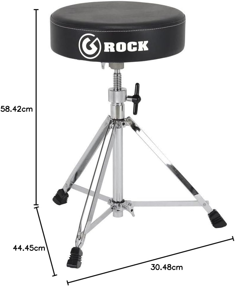 Gibraltar Schlagzeughocker, Drumhocker Rock Hardware Series, RK108 (Durchmesser: 33cm, Vinyl Sitzflä