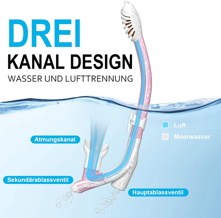 Dorlle Schnorchelset, Neu Verbesserte Panorama Schnorchelmaske, wasserdichte Tauchmaske Anti-Fog Ant