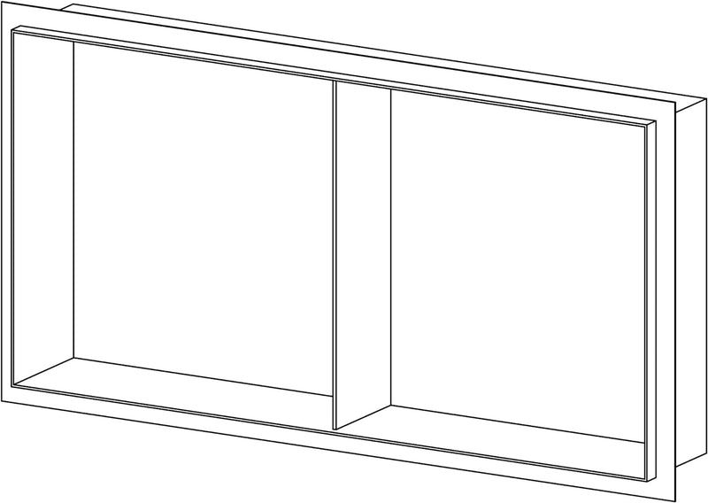 Wandnische aus Edelstahl NT306010X randlos mit Ablagefach - 30 x 60 x 10 cm (B x H x T) - Farbe wähl