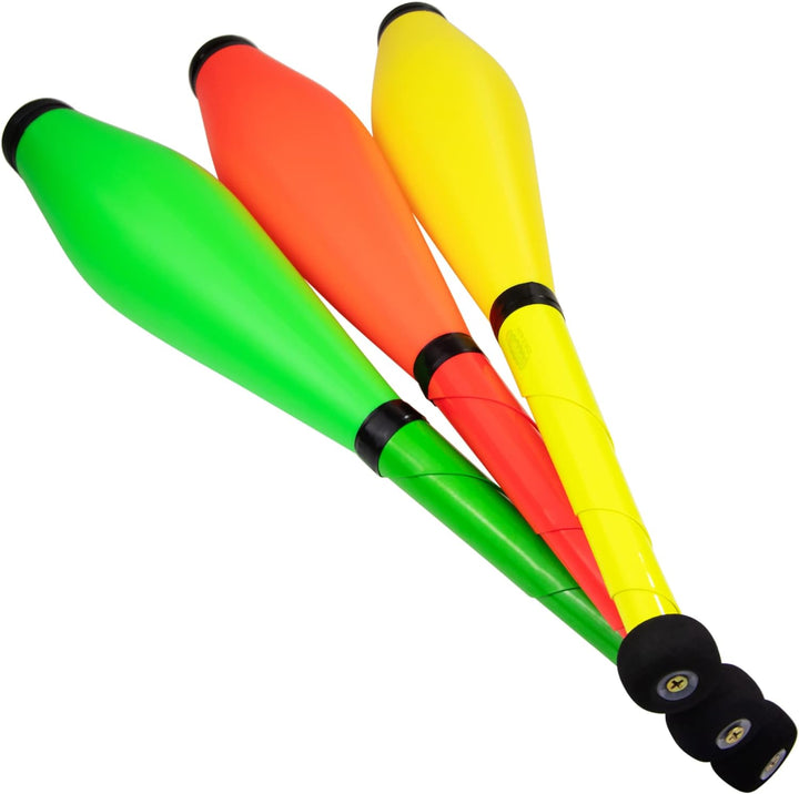 3 x JuggleDream Jonglierschläger Orange, Gelb, Grün, Orange, Gelb, Grün