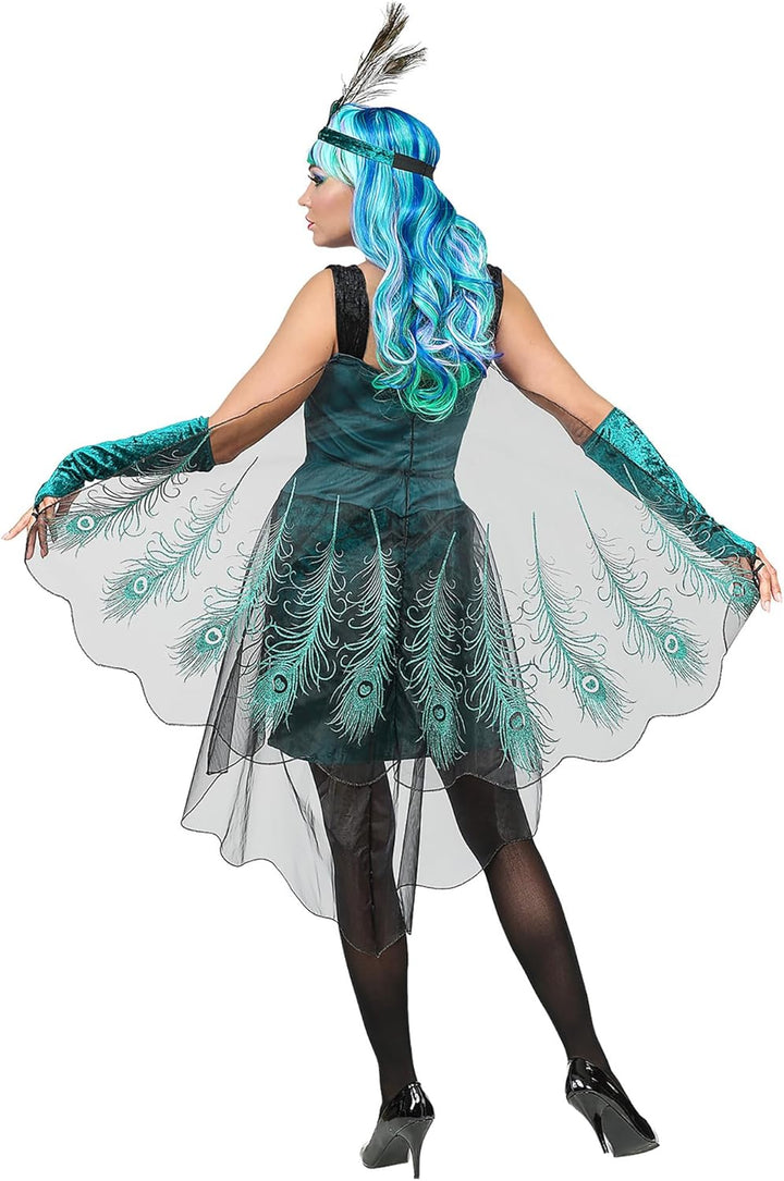 W WIDMANN MILANO Party Fashion - Kostüm Pfau, Kleid, Tierkostüm, Faschingskostüme, Karneval, XS