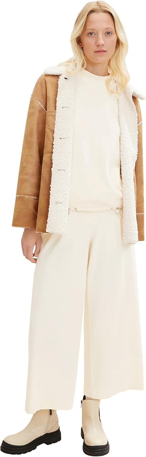 TOM TAILOR Damen Sweatshirt mit Taschen, 28130 - Soft Buttercream