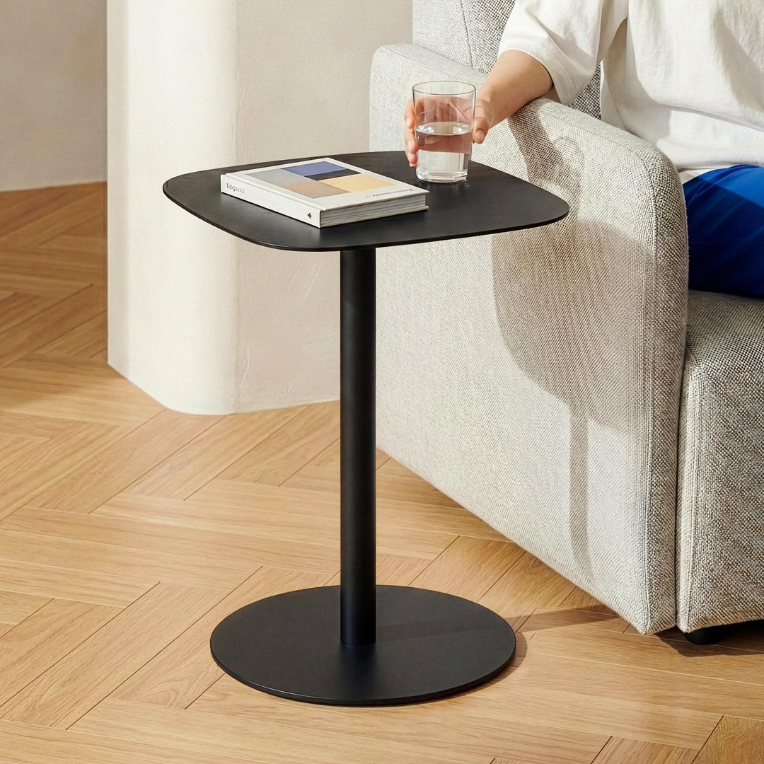[en.casa] Beistelltisch Nastätten Gartentisch Couchtisch mit Metallgestell Sofatisch modernes Design