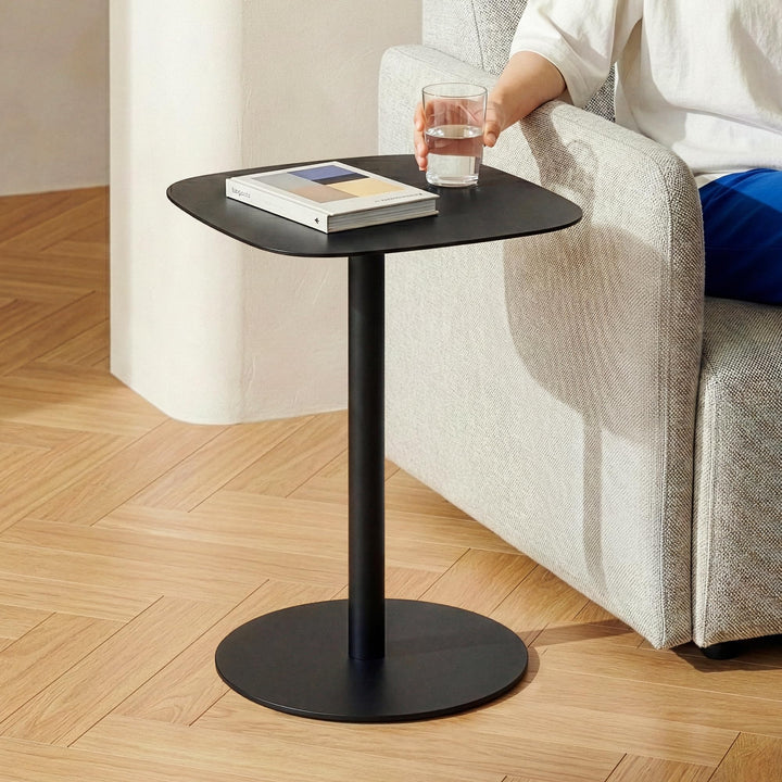 [en.casa] Beistelltisch Nastätten Gartentisch Couchtisch mit Metallgestell Sofatisch modernes Design