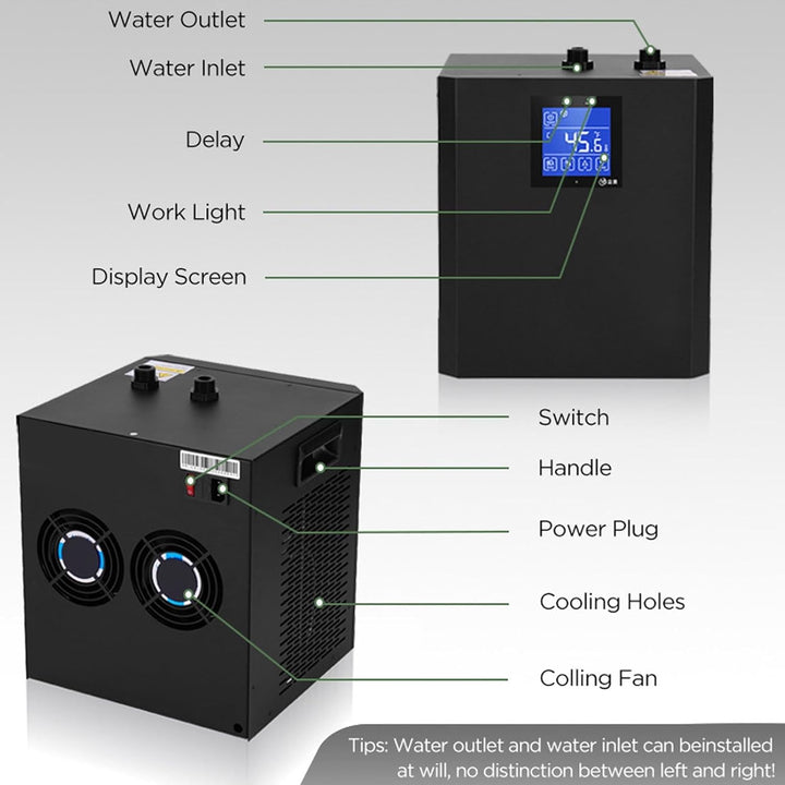 1/3 PS Water Chiller Kit für Eisbad, 32-122 ℉ 3 Modi Low Rauschen LCD-Touchscreen-Fernbedienung, Eis