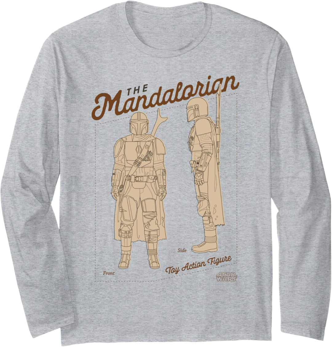 Star Wars The Mandalorian Action Figure Schematic Langarmshirt