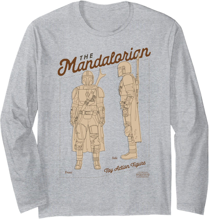 Star Wars The Mandalorian Action Figure Schematic Langarmshirt