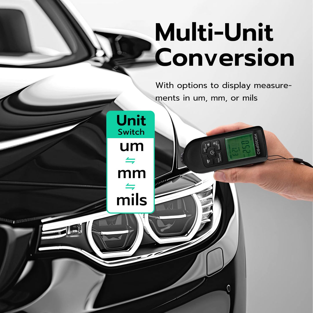 Digitales Schichtdickenmessgerät, Lackmessgerät Auto mit Tragbarem Seil,0-2000 um Lackdickenmessgerä