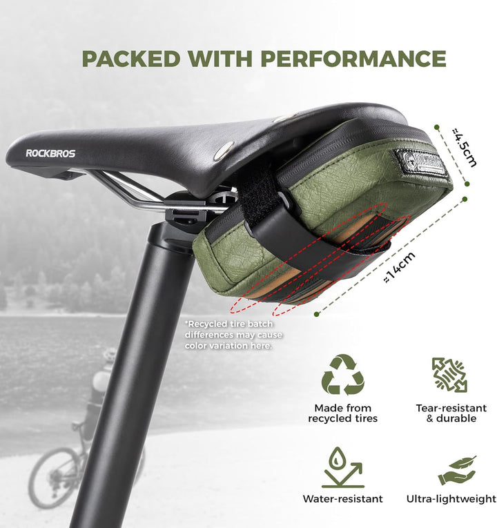 ROCKBROS Road to Sky Satteltasche, Fahrradtasche Sattel Klein Leicht Wasserabweisend Reissfest, Mini