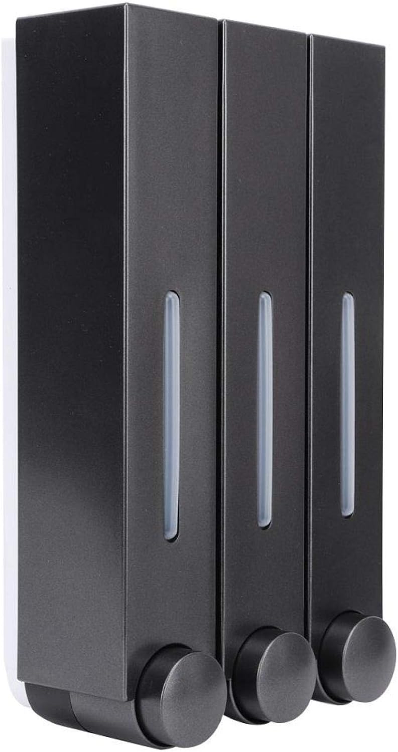 3 Seifenspender, Manueller Seifenspender Wandbefestigung, 3 x 420ml Shampoo Duschgel Conditioner Spe