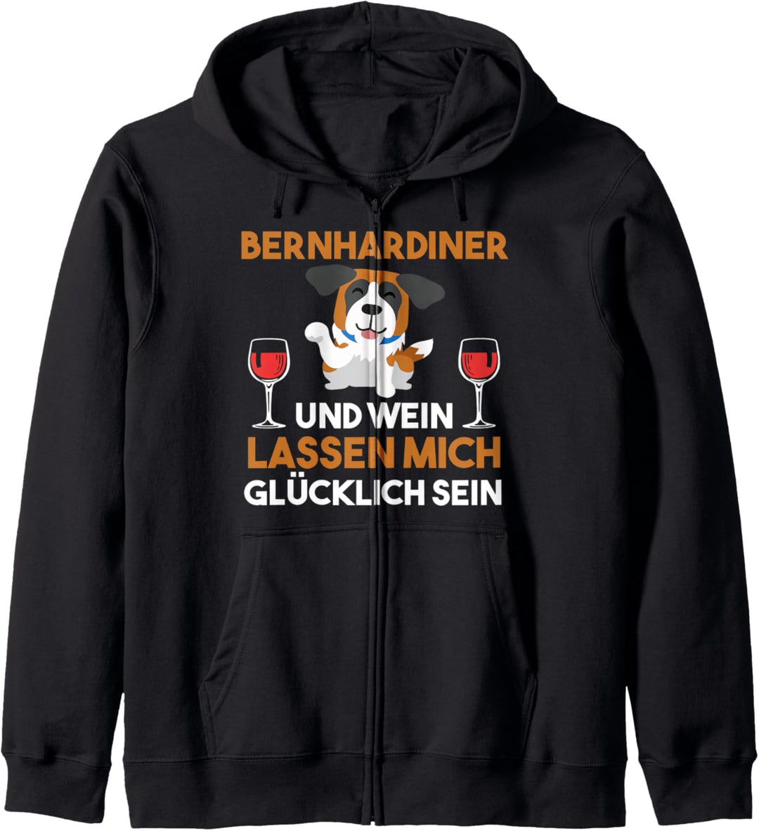 Bernhardiner und Wein Kapuzenjacke