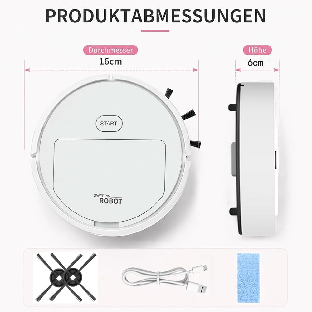 Mini Saugroboter für Auto,Auto Staubsauger Roboter,Ultradünn 6 cm Automatischer Robot Vacuum Cleaner