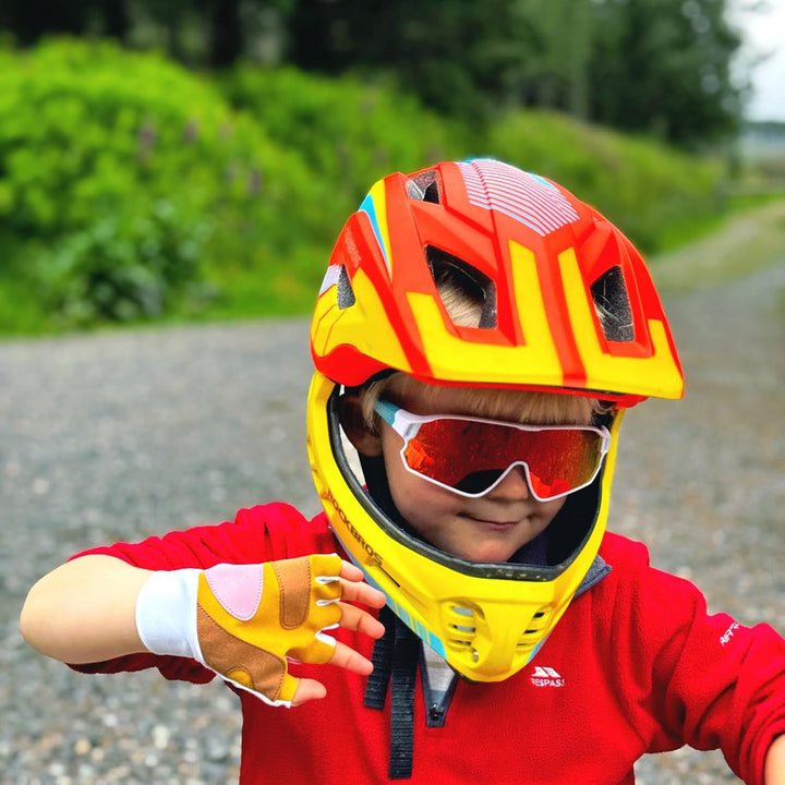 ROCKBROS Kinderhelm Integriert Fahrradhelm Kinder Jugend Fullface Helm mit Abnehmbarem Kinnschutz BM