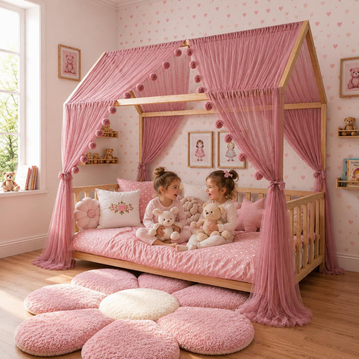 Baby Fancyroom Hausbett Himmel Betthimmel für Kinderbett Kinderzimmer Baldachin Bettvorhang Betthimm