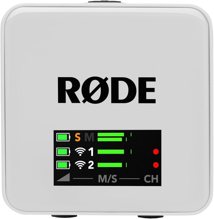 Rode Wireless GO Gen 3 Drahtloses 2-Kanal Mikrofon-Funksystem Weiss mit Charge Case + 2X Lavalier GO