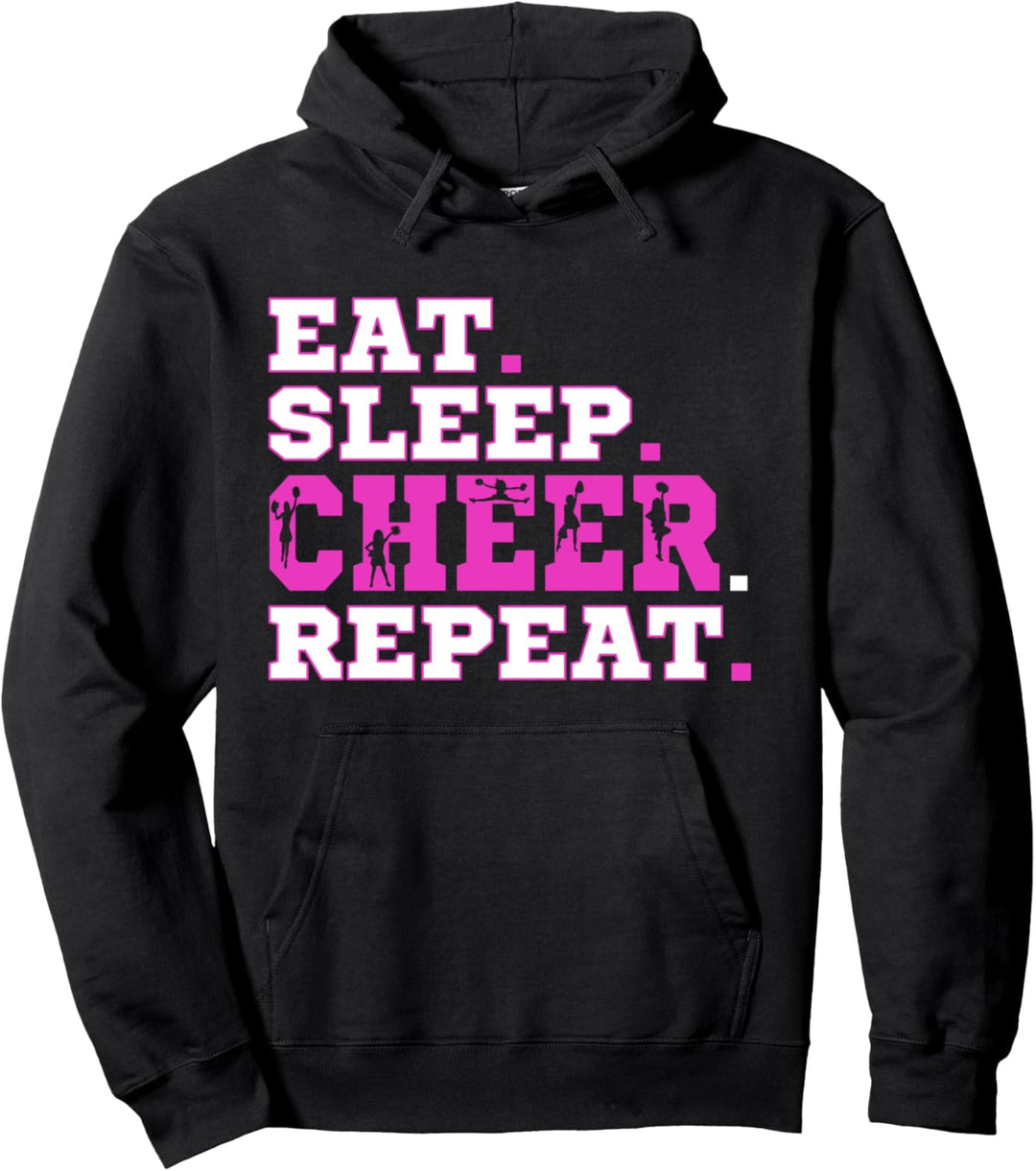 Eat Sleep Cheer Repeat - Cheerleader Pullover Hoodie