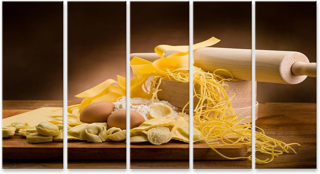 islandburner Bild auf Leinwand Traditionelle Italienische Hausgemachte Pasta Mit Zutaten Wandbild Po