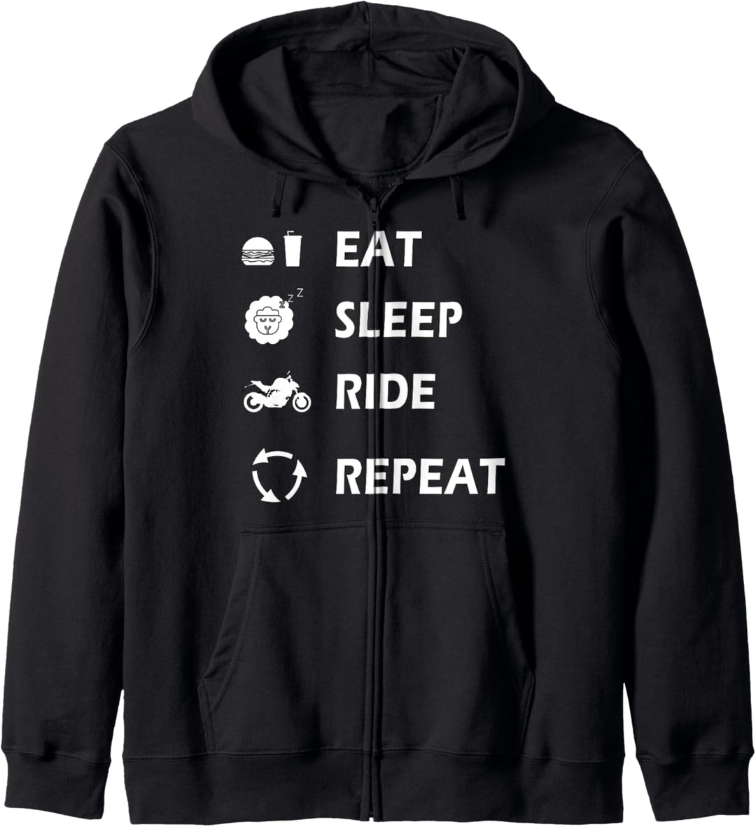 EAT, SLEEP, RIDE and REPEAT | Motorrad Kapuzenjacke