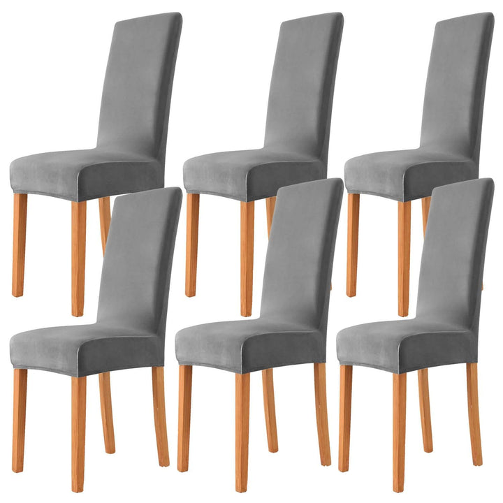 Morwealth 2er 4er 6er Set Stuhlhussen, Stuhlbezug für Esszimmer Waschbar Samt Stretch Stuhl hussen U