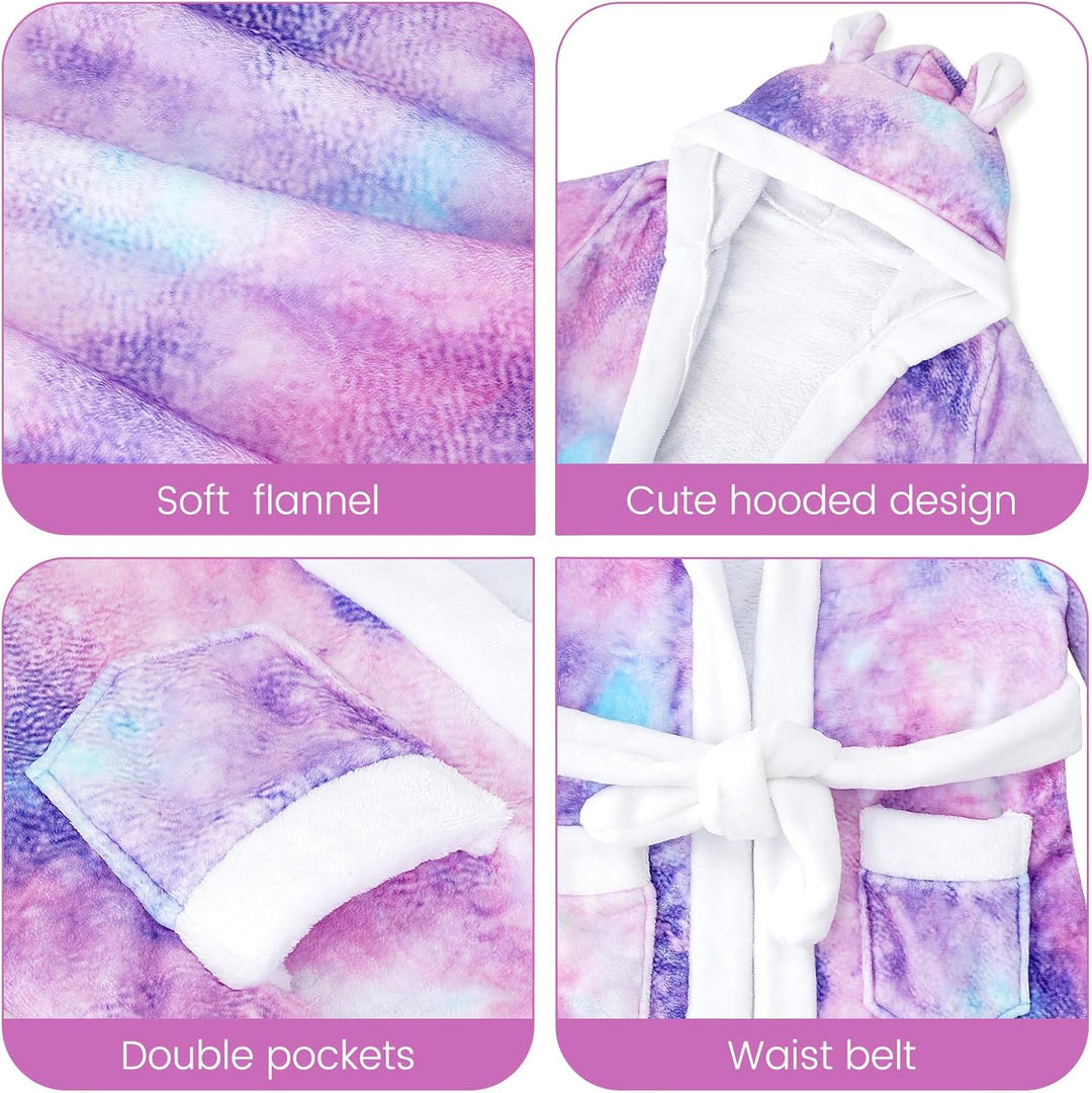 WYTbaby Bademantel Kinder Mädchen Flauschig Fleece bademantel mädchen Lange Ärmel Kinderbademantel m