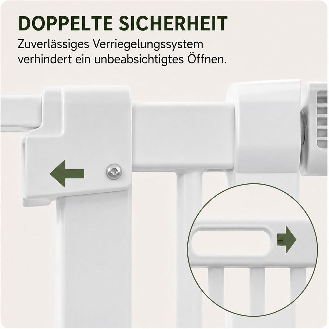 150cm Hohes Haustier Schutzgitter Regulierbare Türhalterung (Weiss), Weiss
