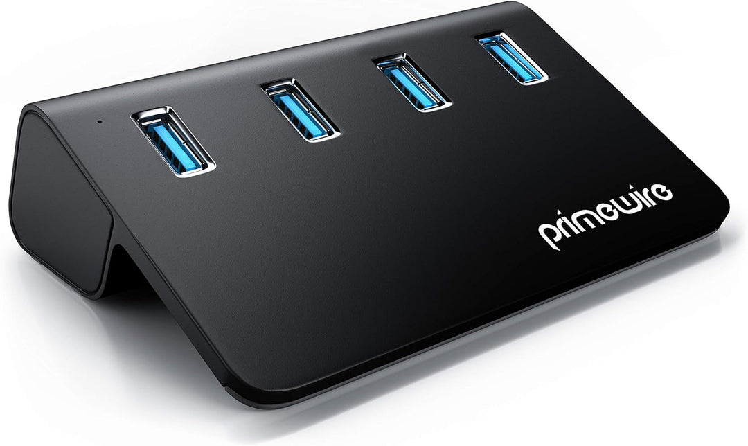 CSL - USB 3.0 Hub Aktiv - 10 GBit/s - 4 Port Verteiler Mit Netzteil - 3.2 Gen.2 Datenhub - Für PC No