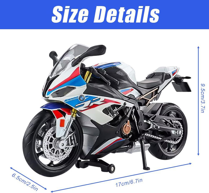 DAJASD 1:12 Motorrad Modell, Motorrad Spielzeug Mit Licht- und Soundeffekten, Mini Motorra, Miniatur