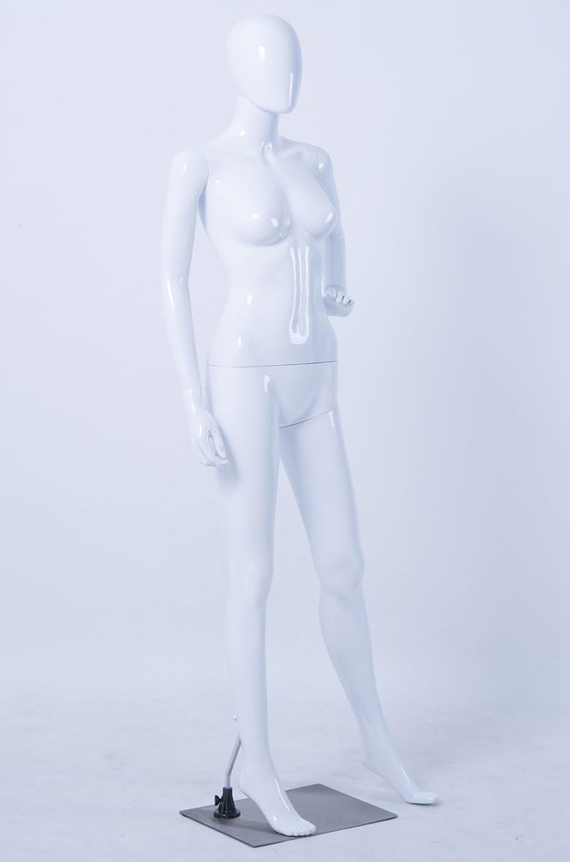 DF-6B Frau Eurotondisplay schöne abstrakte weiss Glanz lackierte Schaufensterpuppe Egghead Neu Weibl